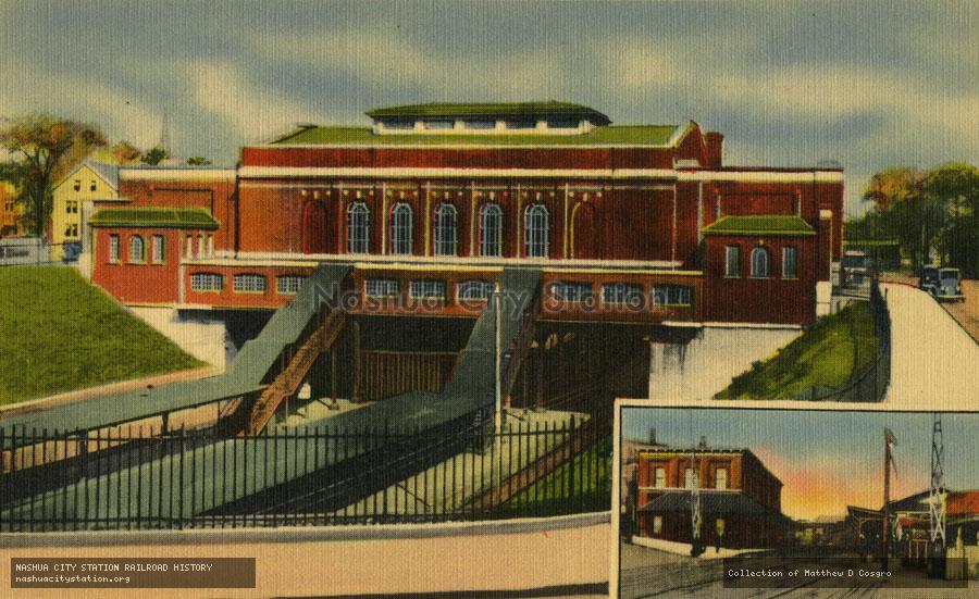 Postcard: Pawtucket-Central Falls Railroad Station, Pawtucket, Rhode Island